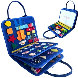 Bận rộn Board Montessori trẻ em giáo dục sớm cảm thấy Đồ chơi giáo dục mầm non đồ chơi cho trẻ em học sinh