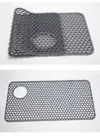 LVYIN Tapis de protection pour évier de cuisine en silicone alvéolé écologique, antidérapant, pliable, design moderne et simple, rectangulaire
