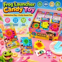 Groothandel op maat gemaakte katapult-kikker kauwgom snoep speelgoed fruit smaak bubble kauwgom met tattoo stickers kinderfeestjes speelgoed