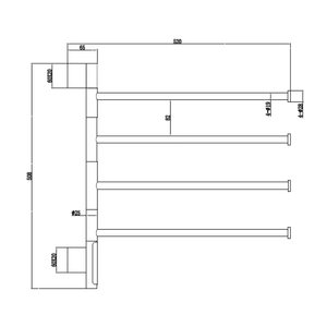 Toallero Eléctrico Giratorio Calefactable de Pared en Gris Metálico Cepillado con 4 Rieles para Baño - Product Image 4