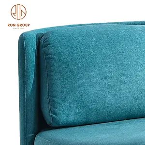 Di alta qualità moderna Lobby banchetto ristorante mobili in pelle pelucchi confortevole struttura in metallo Chaise Blue Leisure Lounge Chair