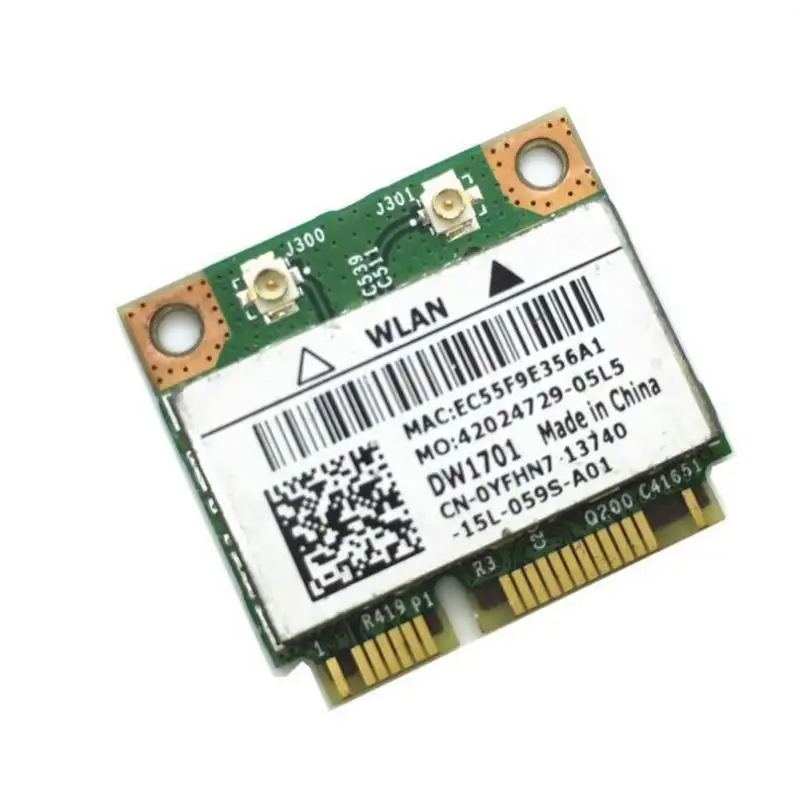 BCM94313HMGB BCM2070 BCM4313 DW1701 YFHN7 आधा मिनी PCI एक्सप्रेस के लिए बीटी Ble WLAN वायरलेस कार्ड