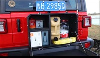 Boîte de rangement verrouillable pour Jeep Wrangler JL, montée sur le hayon, avec compartiments et table de travail rabattable