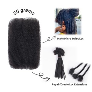 Cheveux humains en vrac pour tresses, cheveux afro crépus humains en gros |   Cheveux humains afro crépus en vrac pour mini-twist - Product Image 4