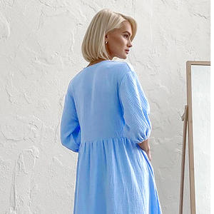 <span class=keywords><strong>Camicia</strong></span> <span class=keywords><strong>da</strong></span> <span class=keywords><strong>Notte</strong></span> Sexy Estiva in Puro <span class=keywords><strong>Cotone</strong></span>/Vestito con Maniche/Cardigan/Bodysuit Tinta Unita Abbigliamento <span class=keywords><strong>da</strong></span> Casa per Donna - Product Image 2