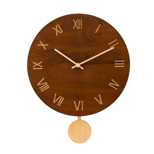 Horloge murale à pendule en bois avec logo personnalisé à <span class=keywords><strong>prix</strong></span> d'usine pour la décoration intérieure - Product Image 6