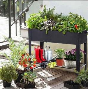 Plateaux de jardin surélevés <span class=keywords><strong>en</strong></span> métal Boîte à fleurs <span class=keywords><strong>en</strong></span> acier galvanisé Légumes d'extérieur Lit de jardin Herb Patio Gardening - Product Image 6