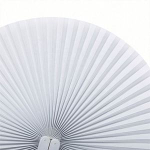 Éventails pliables en papier blancs en forme de cœur, avec poignées en plastique, couleurs personnalisables, pour peinture DIY - Product Image 4