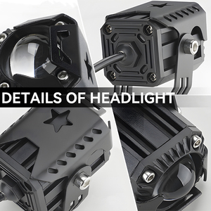 Mini projecteur LED JHS pour moto, feux antibrouillard, plusieurs modes d'éclairage, blanc, jaune, rouge, œil de démon, lampe de travail pour véhicules tout-terrain - Product Image 6