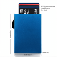 Dompet Aluminium Pop Up dengan Slider Dorong 12 Slot Kartu untuk Pria Dropshipping