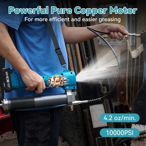 Pistolet à <span class=keywords><strong>graisse</strong></span> haute pression sans fil 21 V, <span class=keywords><strong>pompe</strong></span> à <span class=keywords><strong>graisse</strong></span> électrique alimentée par batterie - Product Image 3