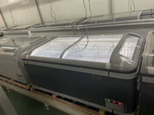 Impianto di refrigerazione display freezer grandi finestre trasparenti frigo commerciale isola display freezer - Product Image 3