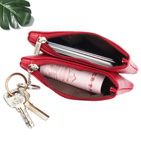 Dompet Mini Wanita Harga Grosir, Dompet Kulit Kecil, Dompet Pendek, Dompet Kartu Dua Lapis dengan Resleting untuk Wanita