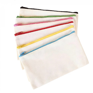 <span class=keywords><strong>X415</strong></span> pour l'exportation, sac à fermeture éclair en toile vierge en stock, trousse de maquillage tendance, trousse à crayons à fermeture éclair, personnalisable - Product Image 1