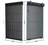 Écran LED transparent pour publicité murale en verre, grille transparente P3.91 P7.81, affichage LED transparent extérieur