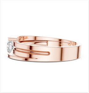 Anillo solitario de lujo para hombre con oro rosa y Diamante brillante en un aspecto elegante y refinado de diseño moderno de la India - Product Image 6