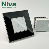 Interruptor Inteligente Niva con Control Remoto Wifi, Panel Táctil de Vidrio, Placa Acrílica Estándar Universal, Hogar Inteligente Modular Personalizado