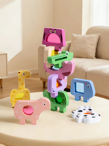 Montessori Wooden Animal Stacking Balance Blocks for 2-7 Year Olds - Product Image 3