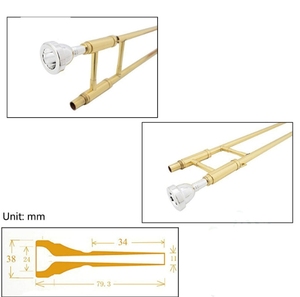 Embouchure de <span class=keywords><strong>trombone</strong></span> alto 12C Embouchure de <span class=keywords><strong>trombone</strong></span> de haute qualité Accessoires d'instruments à vent <span class=keywords><strong>en</strong></span> or argenté - Product Image 2