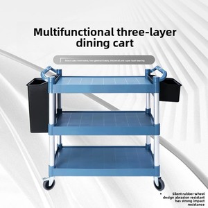Carrello <span class=keywords><strong>Mobile</strong></span> per Trasporto Cibo Facile da Pulire con Vassoi Rimovibili per Servizio in Hotel, Banchetti e Mense - Product Image 3