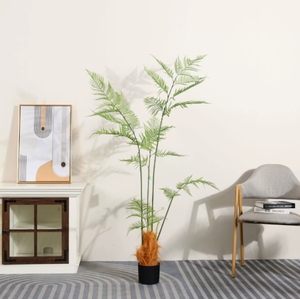 Planta <span class=keywords><strong>verde</strong></span> helecho <span class=keywords><strong>mono</strong></span> dorado interior sala de estar dormitorio planta <span class=keywords><strong>verde</strong></span> biónica helecho de seda dorada decoración de jardín al aire libre maceta - Product Image 4