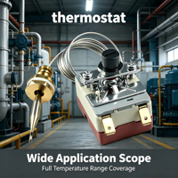 Thermostat capillaire à sonde en acier inoxydable pour appareils électroménagers, régulateur de température mécanique à réinitialisation manuelle avec écrou de fixation