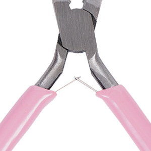 Pink Diagonal Pliers 4.5 Inch Stainless Steel Spring Loaded Jewelry Craft DIY Tools - Product Image 1