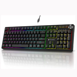 Koorui Bàn Phím 104 Phím Màu Xanh Đỏ Chuyển Đổi Tùy Chỉnh Keycap Mini USB Chơi Game Có Dây Thời Trang RGB Backlit Bàn Phím Cơ Khí Quang Học - Product Image 1