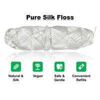 Fil dentaire en soie naturelle biodégradable réutilisable dans un récipient en verre, fil de soie pur, adapté aux gencives sensibles