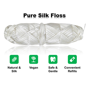 Fil <span class=keywords><strong>dentaire</strong></span> en soie naturelle biodégradable réutilisable dans un récipient en verre, fil de soie pur, adapté aux gencives sensibles - Product Image 6