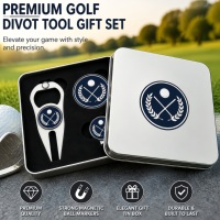 Fournisseur d'usine : Ensemble cadeau de golf professionnel, outil de réparation de divots gaufré, jeton de poker de golf nouveau design, marqueurs de balle créatifs avec logo personnalisé