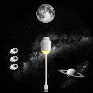 Projecteur LED USB Mini Portable Ultra Clair, Lampe Romantique Galaxie, Lune Pleine, Saturne, Lumière d'Ambiance Nocturne pour Décoration de Plafond - Product Image 1