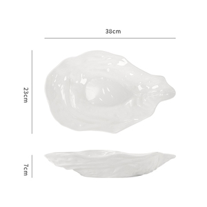 Minimalist Hotel Premium Creative Sashimi Présentation Unique Haut de Gamme De Forme Irrégulière Fruits De Mer Salade De Fruits <span class=keywords><strong>Plateau</strong></span> En Céramique - Product Image 5