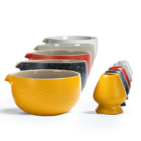 Ensemble de bols à matcha en porcelaine sur mesure pour la vente en gros, kit de fouet pour la cérémonie du thé japonaise - Résistant à la chaleur, écologique, qualité alimentaire