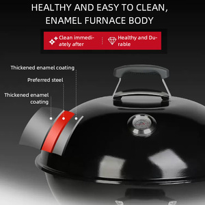 Modern Iron <strong>Foldable</strong> Camping Garden Charcoal <strong>BBQ</strong> Grill Black Outdoor Smoker - Product Image 2