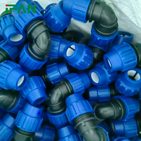 Conexiones de tubería de plástico de alta calidad IFAN, codo de manguera HDPE de 20-110 mm, conexiones de compresión PP, conexiones HDPE para suministro de agua