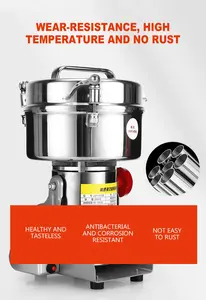 สวิงประเภท 2500G แบบพกพาเครื่องบดข้าวโพด Martensitic สแตนเลสไฟฟ้าสมุนไพรมิลเลอร์อาหารโรงสีเครื่องบด - Product Image 2