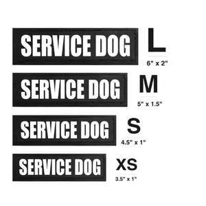 Factory Custom Name XS S M L PU Leather Rectangular Service Dog Patch