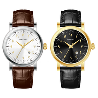 Montre classique à bracelet en diamant Montres de luxe pour homme en cuir avec logo personnalisé et cadran arabe