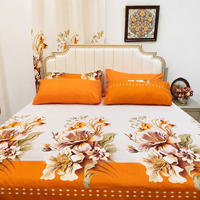 Vente en gros de 8 pièces de linge de lit King Size avec rideaux, draps imprimés floraux doux, ensemble complet de literie pour chambre à coucher