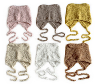 Bonnet doux et chaud style sherpa avec cache-oreilles et sangle sous le menton, couleur pastel, pour l'hiver, usage quotidien