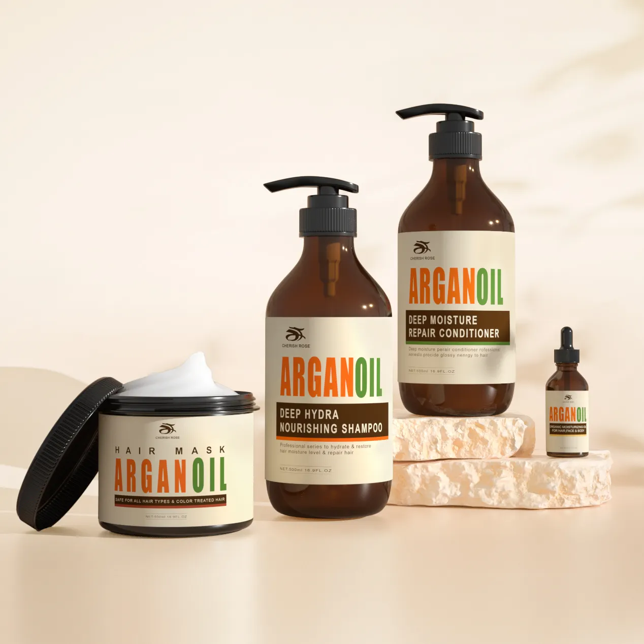 HuaXia sülfat ücretsiz özel etiket inanılmaz yumuşak Vegan doğal Argan yağı saç şampuan ve saç kremi