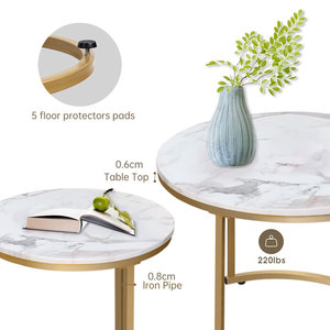 Oem Nordic Modern Luxury Marble Top Round <strong>Nesting</strong> <strong>Coffee</strong> <strong>Table</strong> <strong>Set</strong> for Home Apartment Office Bar Perfect Living Room Furniture - Product Image 4