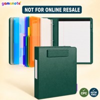 Porte-documents en similicuir A4 GAMENOTE avec logo personnalisé, bloc-notes, porte-cartes de visite, organiseur de documents