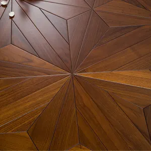 ヨーロッパのレトロなアート寄木細工の床15mmホテル高級設計床装飾450*450mm