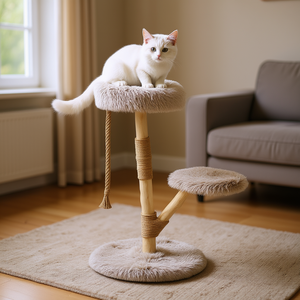 ต้นไม้แมวพรีเมียม 2 ชั้น เป็นมิตรกับสิ่งแวดล้อม สำหรับแมวในบ้าน สนุกสนานทุกฤดู ดีไซน์แข็งแรงทนทาน - Product Image 2