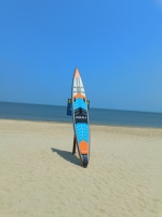 Planche à pagaie gonflable Inflatogo OEM 14' Race SUP avec design personnalisé en PVC/Drop Stitch pour la navigation sur les lacs et les rivières