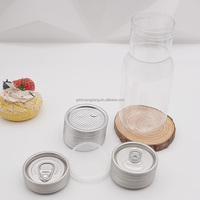 Bouteilles et pots en plastique PET transparent écologiques avec couvercles, imprimés avec logo, pour gâteaux, glaces, sodas, boissons énergisantes et champagne