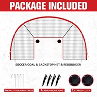 Filet de protection de but de football avec panneau de rebond, grand format 20x10 pieds, filet d'entraînement, 2 cibles, durable, PVC 36 plis, résistant à l'eau et aux UV