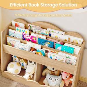 Étagère à livres et rangement pour jouets en bois pour enfants, à poser au sol, pour chambre d'enfant, salle de jeux, crèche, salon - Naturel MCW15NL - Product Image 3